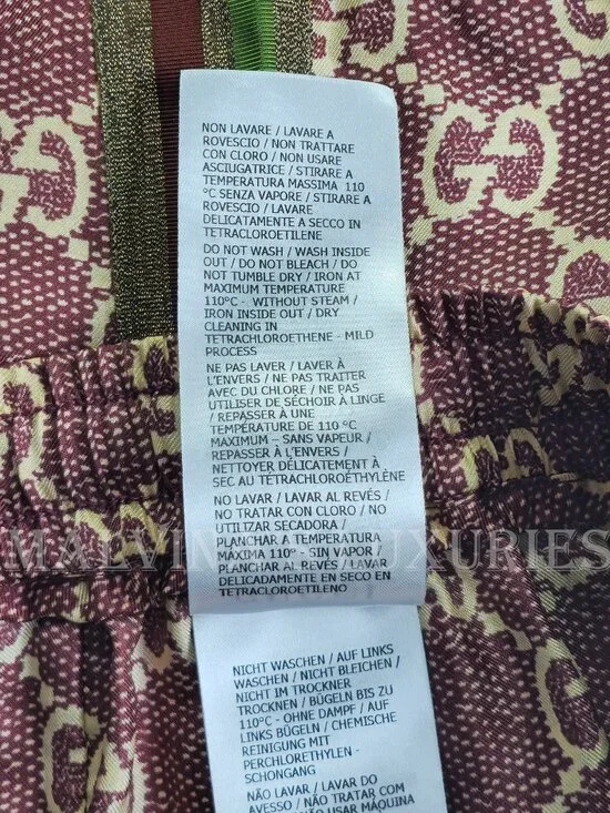 GUCCI PANTS GG SUPREME PRINT SILK LOUNGE TROUSERS - Picture 14 of 15